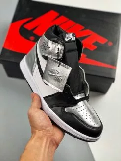 Air Jordan Shoes Sales Shop 13 Air Jordan 1 High OG “Silver Toe” Black/Metallic Silver-White CD0461-001 For Sale