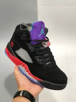 Air Jordan Shoes Sales Shop 29 Air Jordan 5 “Top 3” Black/Fire Red-Grape Ice-New Emerald For Sale